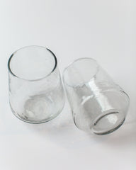 Pair of Hammered Glass Stemless Tumblers