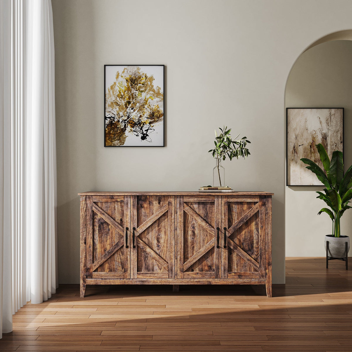 Freestanding Sideboard with Open Shelving