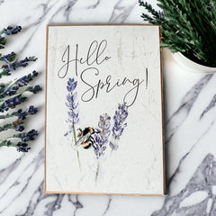 Hello Spring Wooden Block Sign