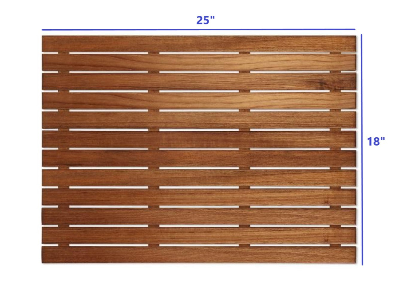 25" Premium Teak Shower Bath Mat - Radiant HomeLiving